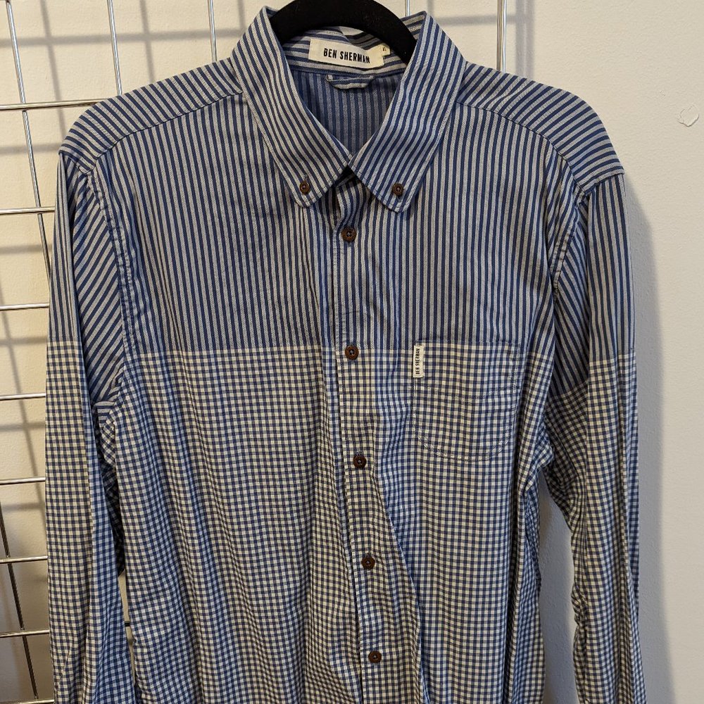 Ben Sherman L/S Shirt - Blue - XL